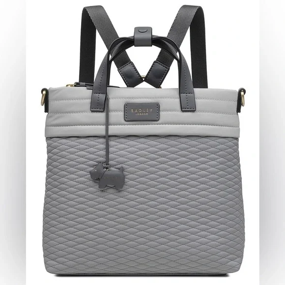 Radley London Quilted Backpack in Gray and Black NWOT - Picture 1 of 5